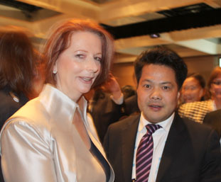 “中健世联”秘书长钱靖与澳大利亚总理朱莉亚吉拉德亲切会晤